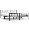 vidaXL Estructura cama sin colch&oacute;n con estribo metal negro 180x200 cm