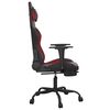 vidaXL Silla gaming con reposapi&eacute;s cuero sint&eacute;tico negro rojo tinto