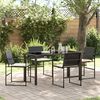 vidaXL Conjunto de Comedor de Jard&iacute;n 5 pcs Negro