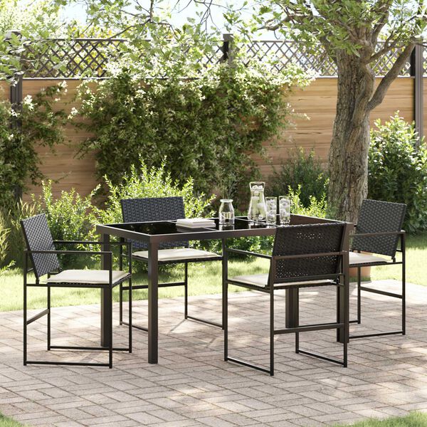 vidaXL Conjunto de Comedor de Jard&iacute;n 5 pcs Negro