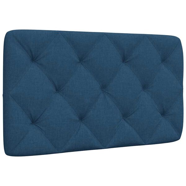 vidaXL Cabecero de cama acolchado tela azul 90 cm
