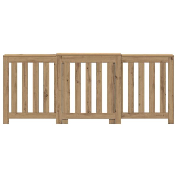 vidaXL Cubierta radiador madera color roble artesano 205x21,5x83,5 cm