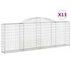 vidaXL Cestas de gaviones 13 uds forma arco hierro 300x30x100/120 cm