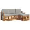 vidaXL Conjunto de sof&aacute;s de exterior 4 uds. Gris Natural y Claro