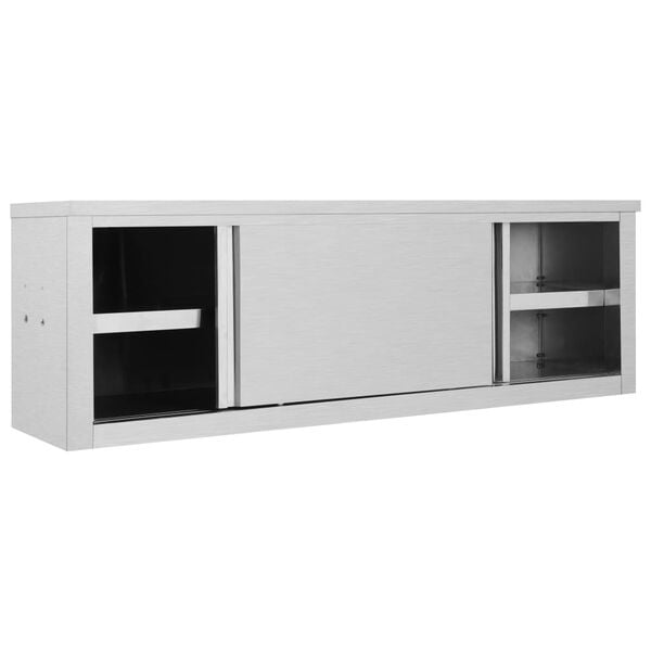 vidaXL Armario pared de cocina puertas correderas acero 150x40x50 cm