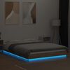 vidaXL Estructura cama con luces LED madera roble Sonoma 120x190 cm