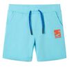 Pantalones cortos infantiles con cord&oacute;n color aguamarina 128