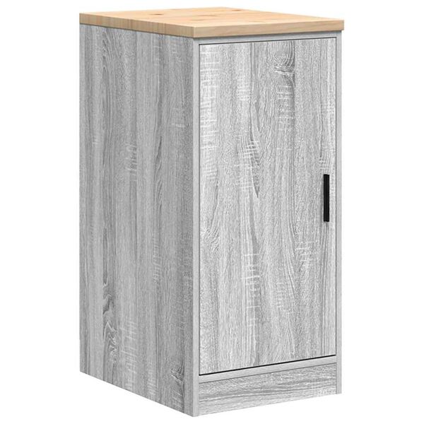vidaXL Armario de garaje de madera maciza pino gris Sonoma 40x51x85 cm