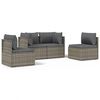 vidaXL Set de muebles de jard&iacute;n 4 pzas y cojines rat&aacute;n sint&eacute;tico gris