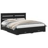 vidaXL Estructura de cama con caj&oacute;n Roble Negro 180 x 200 cm