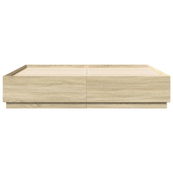 vidaXL Estructura de cama madera de ingenier&iacute;a roble Sonoma 180x200 cm