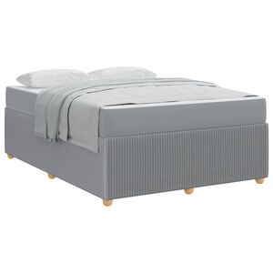 vidaXL Estructura de cama con colch&oacute;n Gris Claro 140 x 200 cm tela