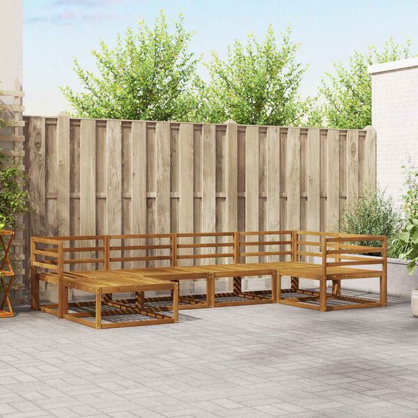 vidaXL Conjunto de sof&aacute;s de exterior 6 pcs Natural