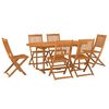 vidaXL Juego comedor de jard&iacute;n 7 pzas madera maciza acacia 180x90x75cm