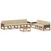 vidaXL Conjunto de sof&aacute;s de exterior con coj&iacute;n 8 pcs Natural y Beige