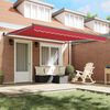 vidaXL Toldo Retr&aacute;ctil Manual Rojo 400 x 300 cm Poli&eacute;ster y Aluminio