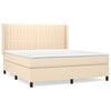 vidaXL Cama box spring con colch&oacute;n tela color crema 160x200 cm