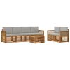 vidaXL Conjunto de sof&aacute;s de exterior 7 uds. Natural y Gris Claro