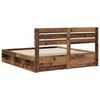 vidaXL Estructura de cama con cabecera Madera vieja 200 x 200 cm