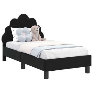 vidaXL Estructura de cama para ni&ntilde;os peque&ntilde;os con cabecera Negro