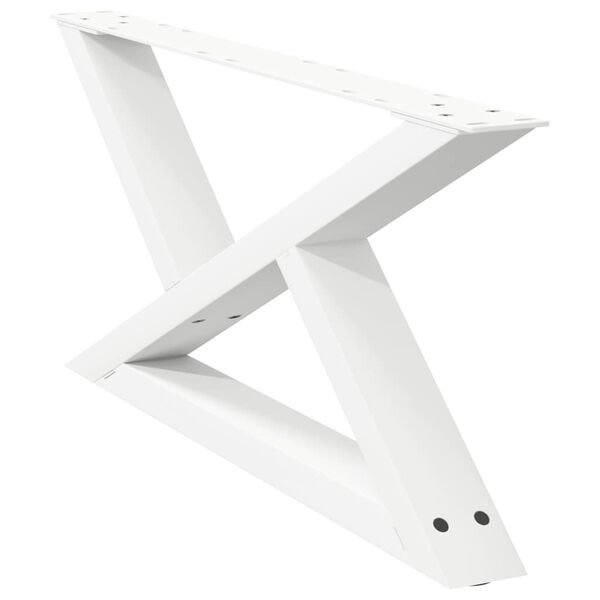 vidaXL Patas para mesa de centro (2 unidades), color blanco, 70 x (30-31,3) cm, acero