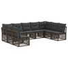 vidaXL Conjunto de sof&aacute;s de jard&iacute;n 9 uds. Gris rat&aacute;n sint&eacute;tico