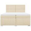 vidaXL Cama box spring con colch&oacute;n tela color crema 200x200 cm