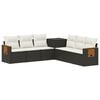 vidaXL Juego de Sof&aacute; 7 uds. Negro y Blanco Crema