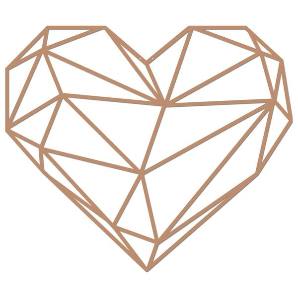 Homemania Adorno de pared Heart acero cobre 47x40 cm
