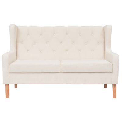 vidaXL Conjunto de sofás 3 piezas tela blanco crema