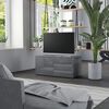vidaXL Mueble TV madera contrachapada gris brillante 80x34x36 cm