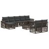 vidaXL Conjunto de sof&aacute;s de jard&iacute;n 10 uds. Gris y Gris Oscuro