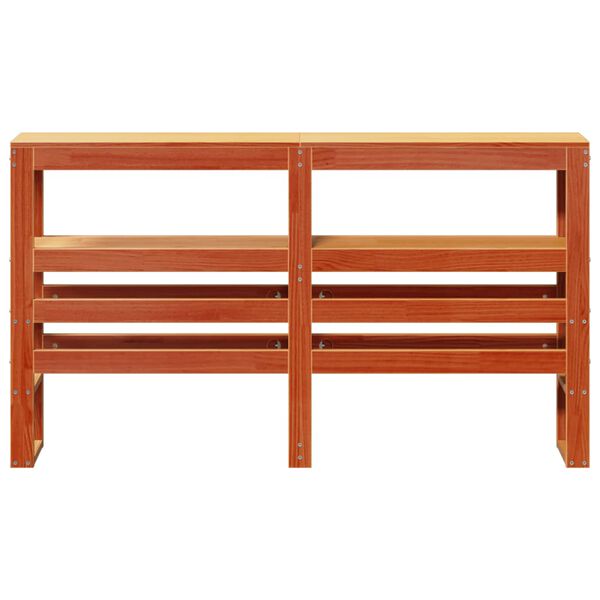 vidaXL Cabecero de cama con estantes madera maciza pino marr&oacute;n 135 cm