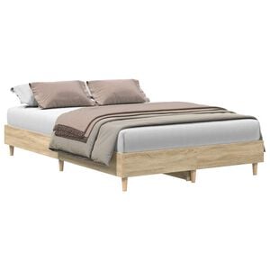 vidaXL Estructura de cama sin colch&oacute;n roble Sonoma 140x190 cm madera