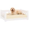 vidaXL Cama para perros madera maciza de pino blanca 75,5x55,5x28 cm
