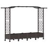 vidaXL Cama elevada con trellis y techo Marr&oacute;n 207 x 40 x 129 cm PP