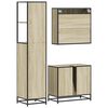 vidaXL Set de muebles de baño 3 pzas madera contrachapada roble Sonoma