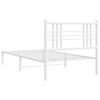 vidaXL Estructura cama sin colch&oacute;n con cabecero metal blanco 107x203cm
