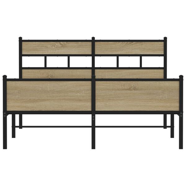 vidaXL Estructura de cama sin colch&oacute;n madera roble Sonoma 150x200 cm