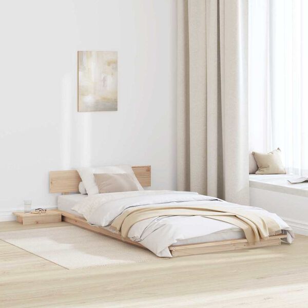 vidaXL Estructura de cama Marr&oacute;n 100 x 200 cm Madera