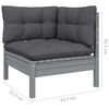 vidaXL Muebles de jard&iacute;n 8 pzas y cojines gris madera maciza de pino
