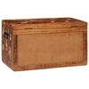vidaXL Caja de Almacenamiento con puerta Marr&oacute;n Madera de mango maciza