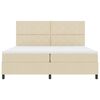 vidaXL Cama tipo Box Spring con colch&oacute;n Crema 200 x 200 cm tela