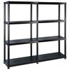 vidaXL Estante de almacenaje 4 niveles negro pl&aacute;stico 122x30,5x130 cm