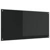 vidaXL Salpicadero de cocina Negro 120 x 60 cm vidrio templado
