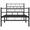 vidaXL Estructura cama sin colch&oacute;n con estribo metal negro 100x190 cm
