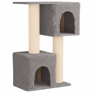 vidaXL &Aacute;rbol para gatos con postes de sisal Gris Claro 114 cm
