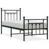 vidaXL Estructura cama sin colch&oacute;n con estribo metal negro 75x190 cm