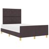 vidaXL Estructura de cama con cabecera Marr&oacute;n oscuro 120 x 190 cm tela