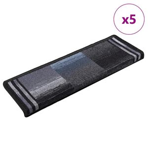 vidaXL Alfombrillas escalera autoadhesivas 5uds negro y gris 65x21x4cm